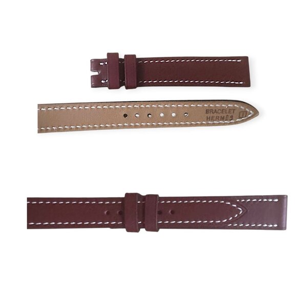 Hermès Cape Cod Double Tour Watch Strap 31mm SH Dark Red Leather – New - Picture 6 of 11